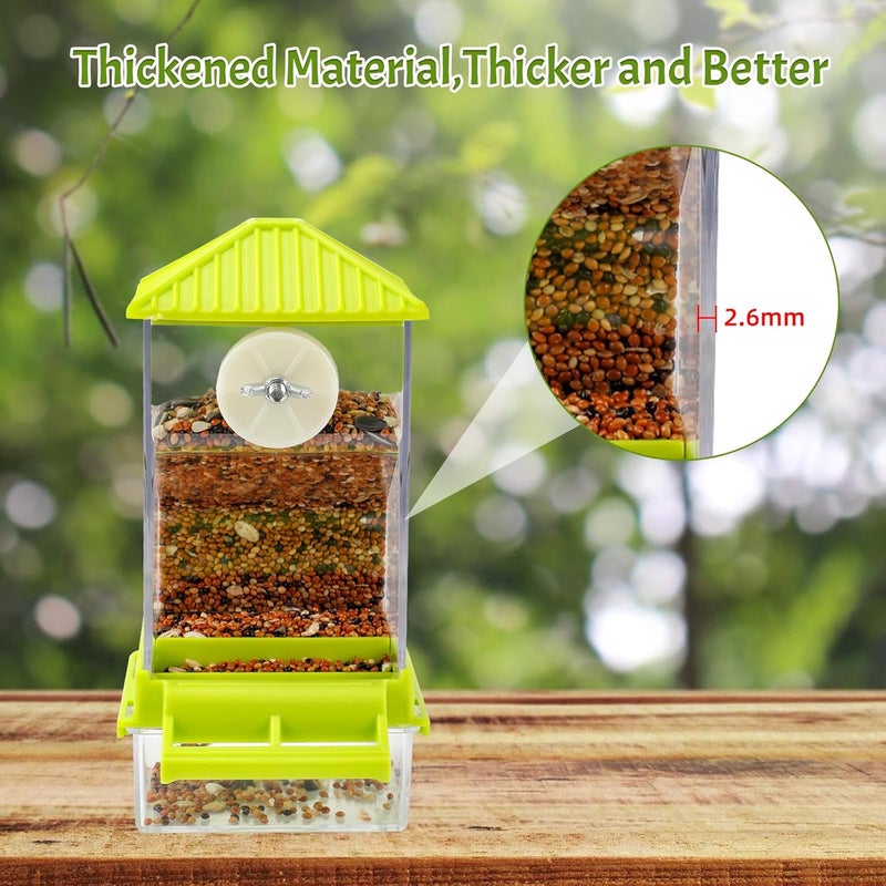 Rypet No Mess Automatic Bird Feeder for Cage,Transparent Acrylic Parrot Seed Feeders,Food Container for Cage,Parrot Feeder Cage Accessories for Small and Medium Lovebirds Parakeets Cockatiel Finch - Image 3